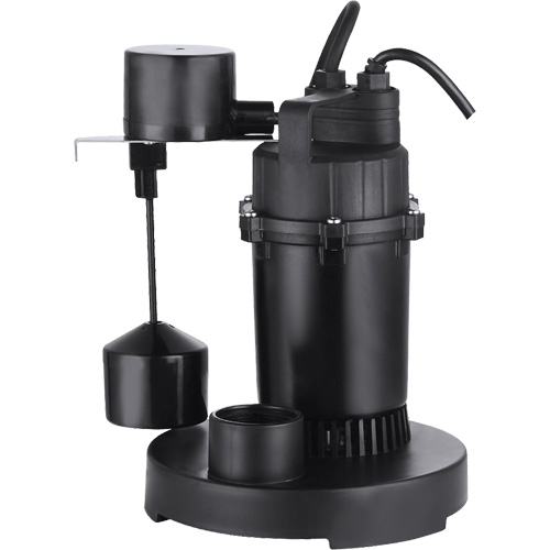 Pompe de puisard submersible thermoplastique, 2560 gal./h, 115 V, 4,6 A, 1/3 CV Cintas