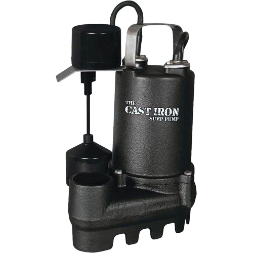 Cast Iron Submersible Sump Pump with Vertical Float Switch, 67 GPM, 33 V, 5 A, 1/3 HP Cintas