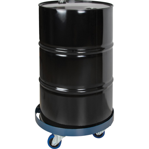Drum Dolly, Steel, 1400 lbs. Capacity, 24" Diameter, Blue Elastic Casters Cintas
