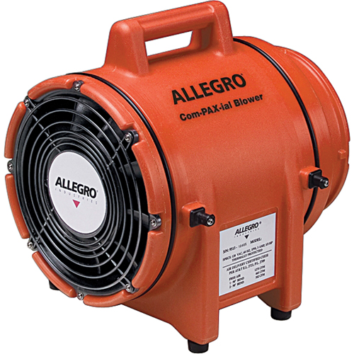 ALLEGRO INDUSTRIES 8" Plastic COM-PAX-IAL Blowers, 1/3 HP, 900 CFM, Explosion Proof Cintas