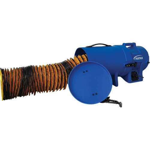 8" Air Blower with 25' Ducting & Canister, 1/4 HP, 816 CFM Cintas