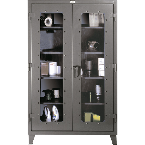 Clearview Cabinets, Steel, 4 Shelves, 60" H x 48" W x 24" D Cintas