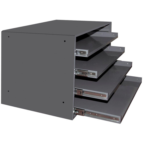 Casiers pour boîtes &agrave; compartiments, Acier, 4 compartiments, 20" la x 15-3/4" p, 15" h, Gris Cintas