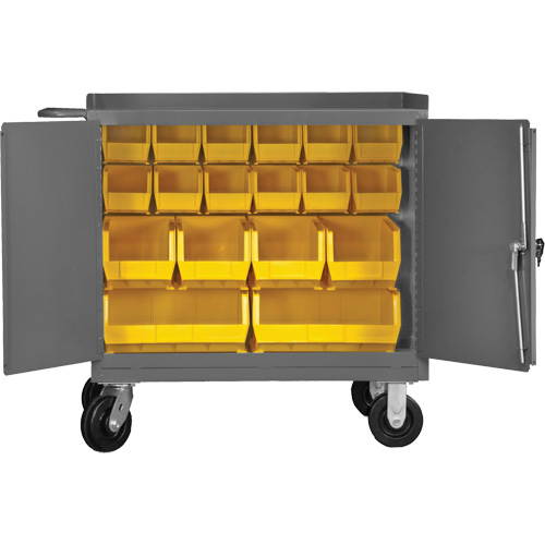 Armoire d'&eacute;tabli mobile avec bacs, Acier Surface Cintas