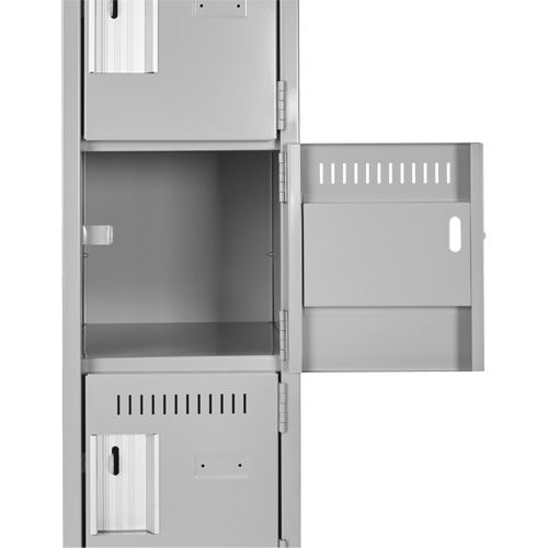 Clean Line Lockerette, 6 -tier, Bank of 4, 48" x 18" x 78", Steel, Beige, Rivet (Assembled) Cintas