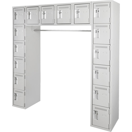 Assembled Archettes Clean Line Economy Lockers, 16 -tier, Bank of 3, 18" x 72" x 12", Steel Cintas