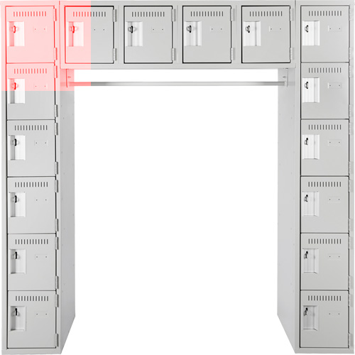Assembled Archettes Clean Line Economy Lockers, 16 -tier, Bank of 3, 18" x 72" x 12", Steel Cintas