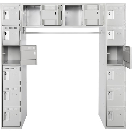 Assembled Archettes Clean Line Economy Lockers, 16 -tier, Bank of 3, 18" x 72" x 12", Steel Cintas