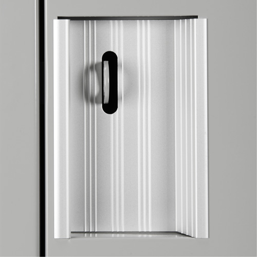 Clean Line Lockerette, 6 -tier, Bank of 4, 48" x 18" x 78", Steel, Beige, Rivet (Assembled) Cintas