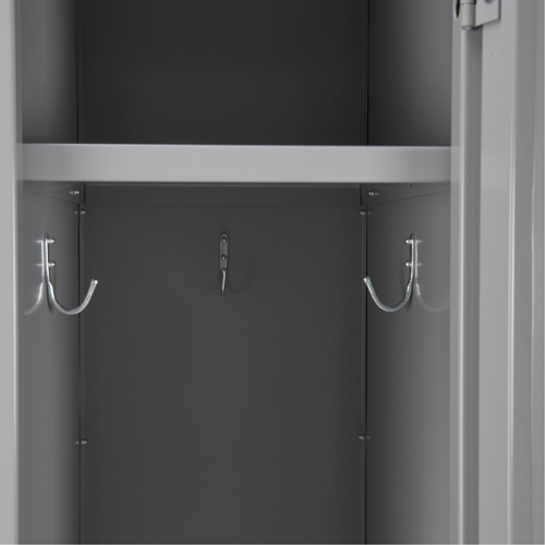 Clean Line Lockers, 3 -tier, Bank of 4, 48" x 18" x 76", Steel, Charcoal, Rivet (Assembled) Cintas