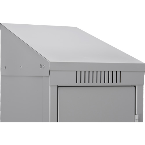 Clean Line Lockerette, 6 -tier, Bank of 4, 48" x 18" x 78", Steel, Beige, Rivet (Assembled) Cintas