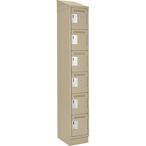 Clean Line Lockerette , 6 -tier, 12" x 18" x 82", Steel, Beige, Rivet (Assembled) Cintas