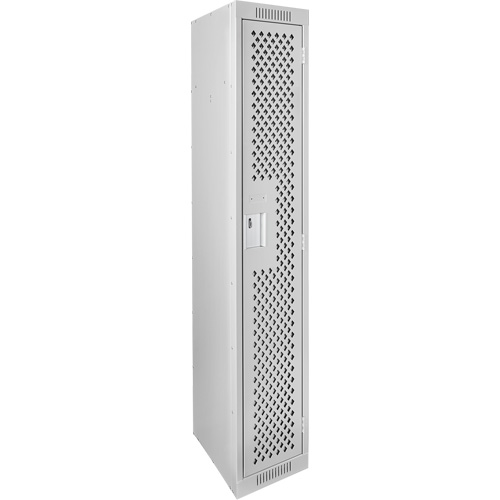 Casiers Clean Line, 12" x 12" x 72", Acier, Gris, Rivet (assembl&eacute;), Perfor&eacute; Cintas