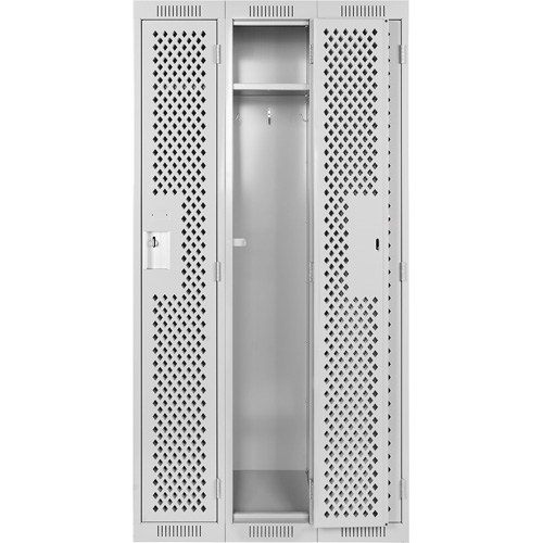 Casiers Clean Line, Bloc de 3, 36" x 12" x 72", Acier, Gris, Rivet (assembl&eacute;), Perfor&eacute; Cintas