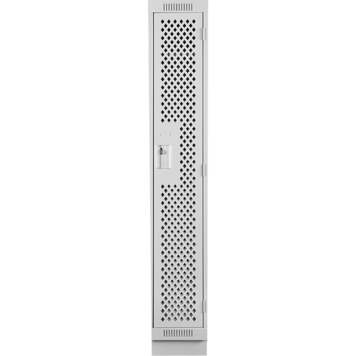 Clean Line Lockers, 12" x 12" x 76", Steel, Grey, Rivet (Assembled), Perforated Cintas