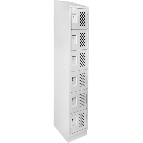 Assembled Lockerettes Clean Line Perforated Economy Lockers, 6 -tier, 18" x 72" x 12", Steel Cintas