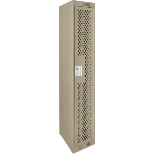 Casiers Clean Line, 12" x 12" x 72", Acier, Beige, Rivet (assembl&eacute;), Perfor&eacute; Cintas