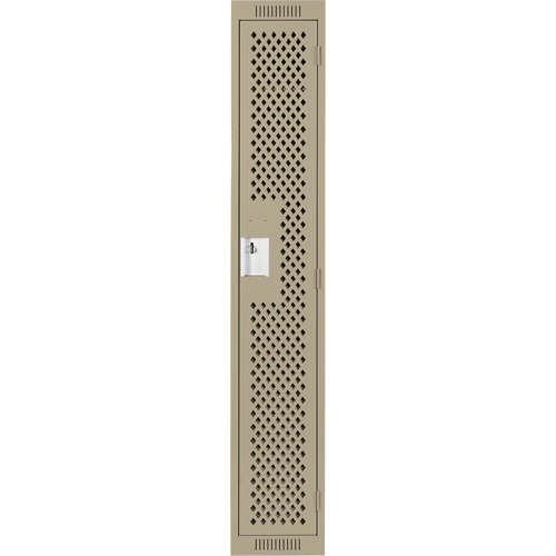 Casiers Clean Line, 12" x 12" x 72", Acier, Beige, Rivet (assembl&eacute;), Perfor&eacute; Cintas