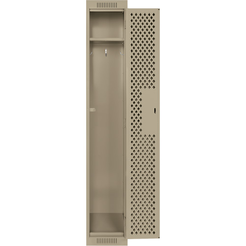 Casiers Clean Line, 12" x 12" x 72", Acier, Beige, Rivet (assembl&eacute;), Perfor&eacute; Cintas