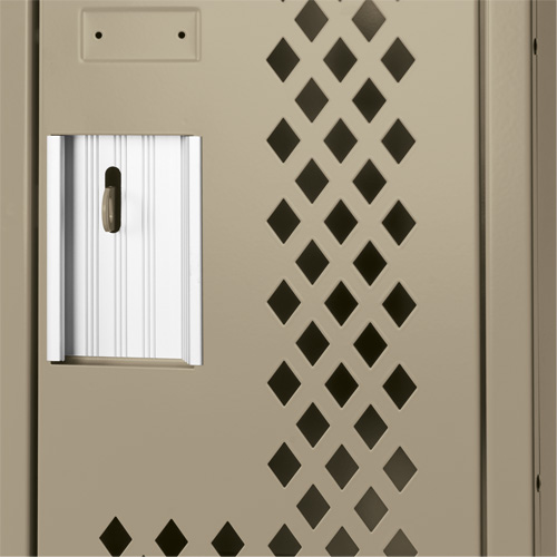 Casiers Clean Line, 12" x 12" x 72", Acier, Beige, Rivet (assembl&eacute;), Perfor&eacute; Cintas