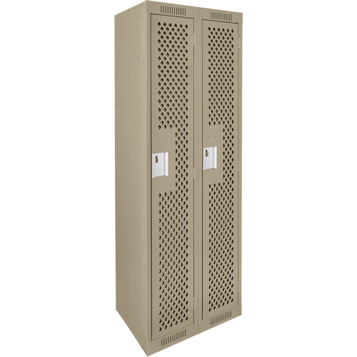 Casiers Clean Line, Bloc de 2, 24" x 12" x 72", Acier, Beige, Rivet (assembl&eacute;), Perfor&eacute; Cintas