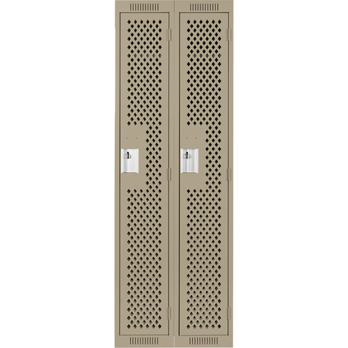Casiers Clean Line, Bloc de 2, 24" x 12" x 72", Acier, Beige, Rivet (assembl&eacute;), Perfor&eacute; Cintas