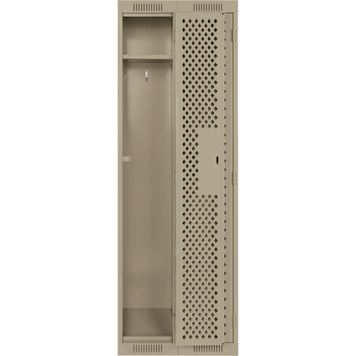 Casiers Clean Line, Bloc de 2, 24" x 12" x 72", Acier, Beige, Rivet (assembl&eacute;), Perfor&eacute; Cintas