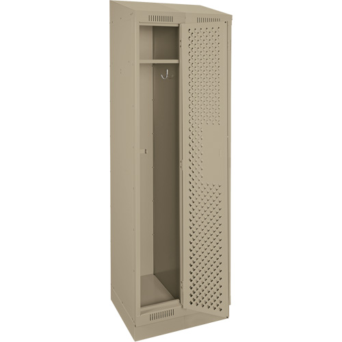 Clean Line Lockers, Bank of 2, 24" x 18" x 82", Steel, Beige, Rivet (Assembled), Perforated Cintas