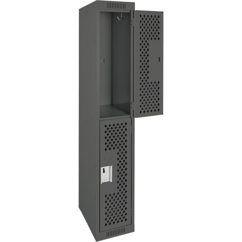 Casiers Clean Line, 2 niveaux, 12" x 12" x 72", Acier, Charbon, Rivet (assembl&eacute;), Perfor&eacute; Cintas