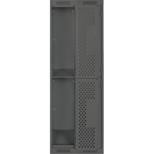Casiers Clean Line, 2 niveaux, Bloc de 2, 24" x 12" x 72", Acier, Charbon, Rivet (assembl&eacute;), Perfor&eacute; Cintas