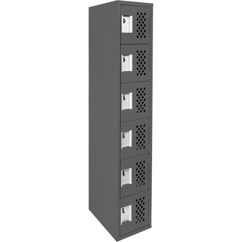 Petits casiers &eacute;conomiques assembl&eacute;s et perfor&eacute;s Clean Line, 6 niveaux, 18" x 72" x 12", Acier Cintas