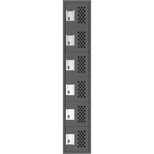 Petits casiers &eacute;conomiques assembl&eacute;s et perfor&eacute;s Clean Line, 6 niveaux, 18" x 72" x 12", Acier Cintas
