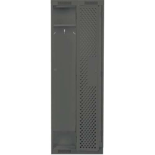 Clean Line Lockers, Bank of 2, 24" x 12" x 76", Steel, Charcoal, Rivet (Assembled), Perforated Cintas