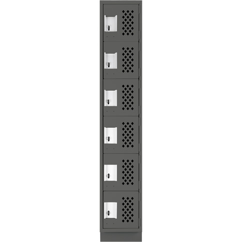 Petit casier perfor&eacute; Clean-Line, 6 niveaux, 15" x 72" x 12", Acier Cintas