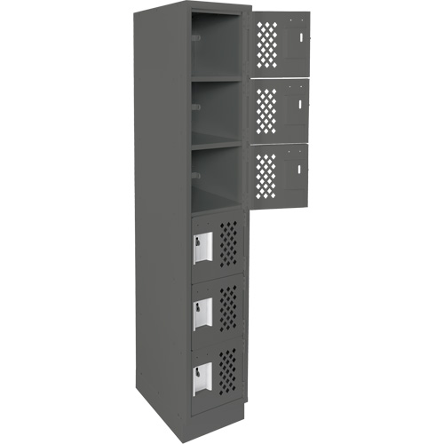 Petit casier perfor&eacute; Clean-Line, 6 niveaux, 15" x 72" x 12", Acier Cintas