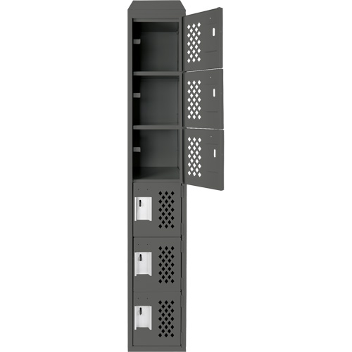 Clean-Line Perforated Lockerette, 6 -tier, 12" x 72" x 12", Steel Cintas