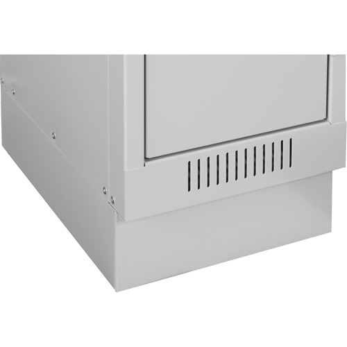Clean Line Economy Lockers Recessed Base, 4 Banks, 4" H x 48" W x 18" D, Grey, Steel Cintas