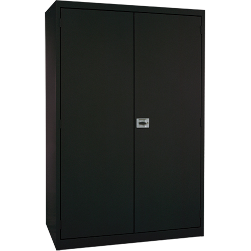 Deep Hi-Boy Storage Cabinet, Steel, 4 Shelves, 72" H x 36" W x 24" D, Black Cintas