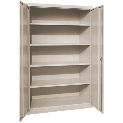 Deep Hi-Boy Storage Cabinet, Steel, 4 Shelves, 72" H x 36" W x 24" D, Beige Cintas