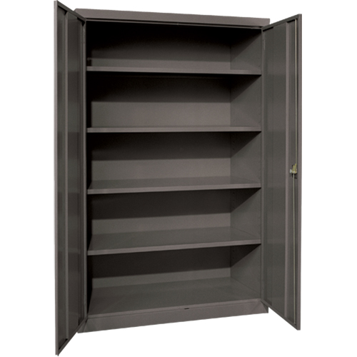 Armoires de rangement Hi-Boy profondes, Acier, 4 Tablettes, 72" h x 36" la x 24" P, Charbon Cintas