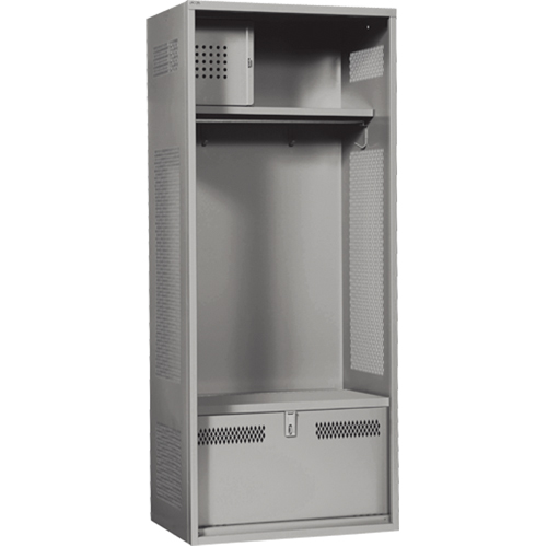 Gear Locker, Steel, 24" W x 24" D x 72" H, Grey Cintas