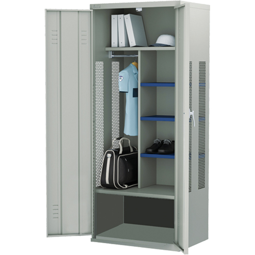 Gear Locker, Steel, 36" W x 24" D x 72" H, Grey Cintas