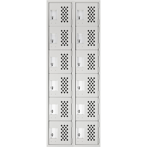 Clean Line Lockerettes, 6 -tier, Bank of 2, 18" x 72" x 12", Steel Cintas