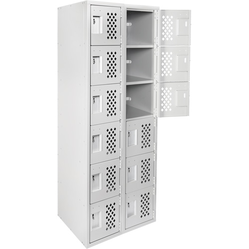 Clean Line Lockerettes, 6 -tier, Bank of 2, 18" x 72" x 12", Steel Cintas