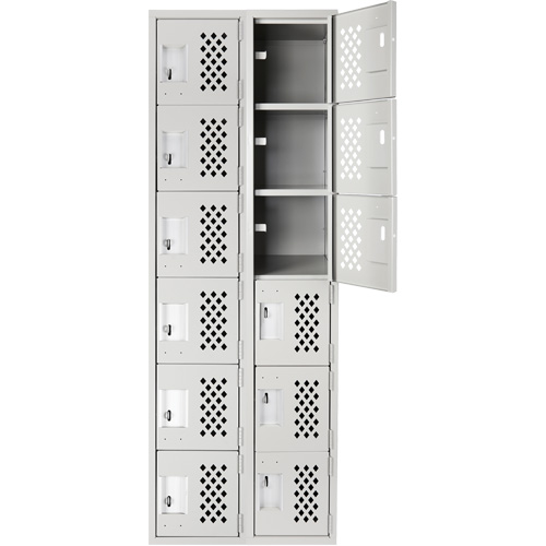 Clean Line Lockerettes, 6 -tier, Bank of 2, 18" x 72" x 12", Steel Cintas