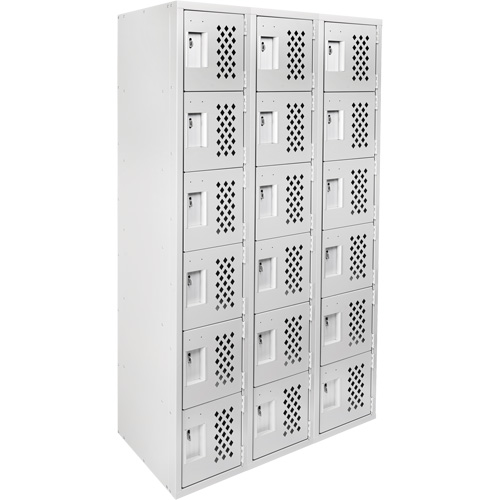 Clean Line Lockerettes, 6 -tier, Bank of 3, 18" x 72" x 12", Steel Cintas