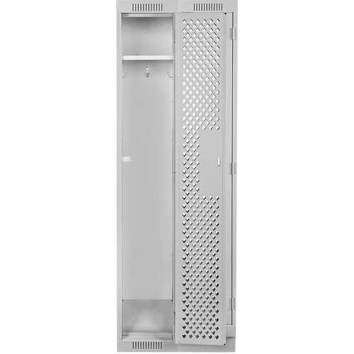 Clean Line Lockers, Bank of 2, 24" x 12" x 76", Steel, Grey, Rivet (Assembled), Perforated Cintas