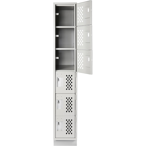 Petits casiers &eacute;conomiques assembl&eacute;s et perfor&eacute;s Clean Line, 6 niveaux, 18" x 72" x 12", Acier Cintas