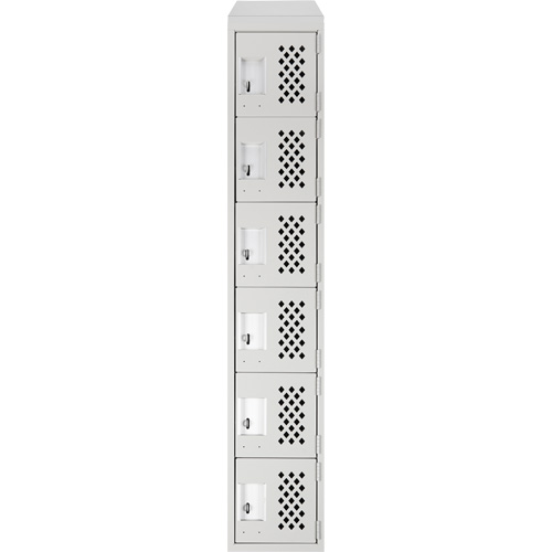 Petit casier perfor&eacute; Clean-Line, 6 niveaux, 12" x 72" x 12", Acier Cintas