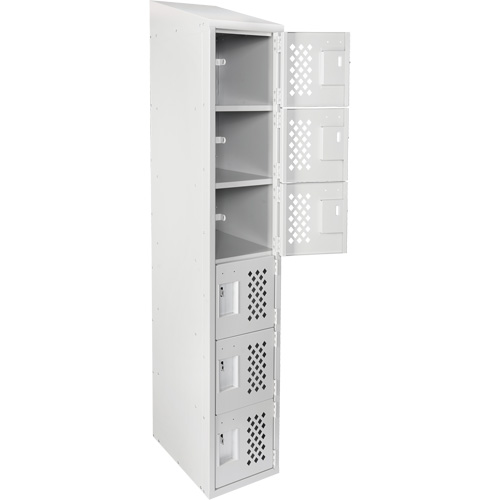 Petit casier perfor&eacute; Clean-Line, 6 niveaux, 12" x 72" x 12", Acier Cintas